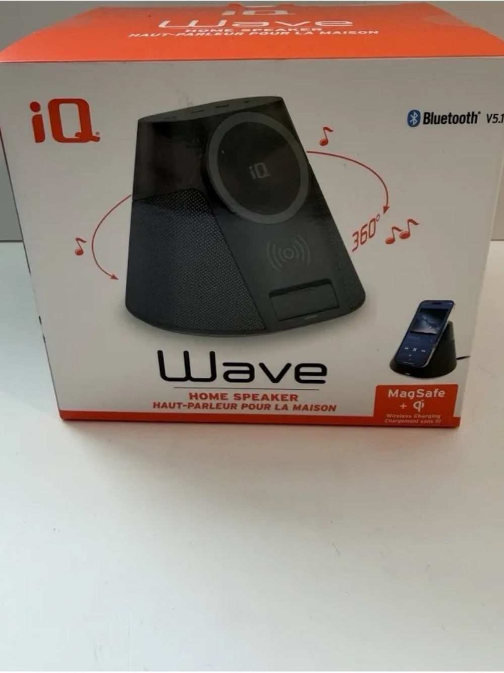 Wave Portable Bluetooth Home Speaker with MagSafe Qi Charging — Black